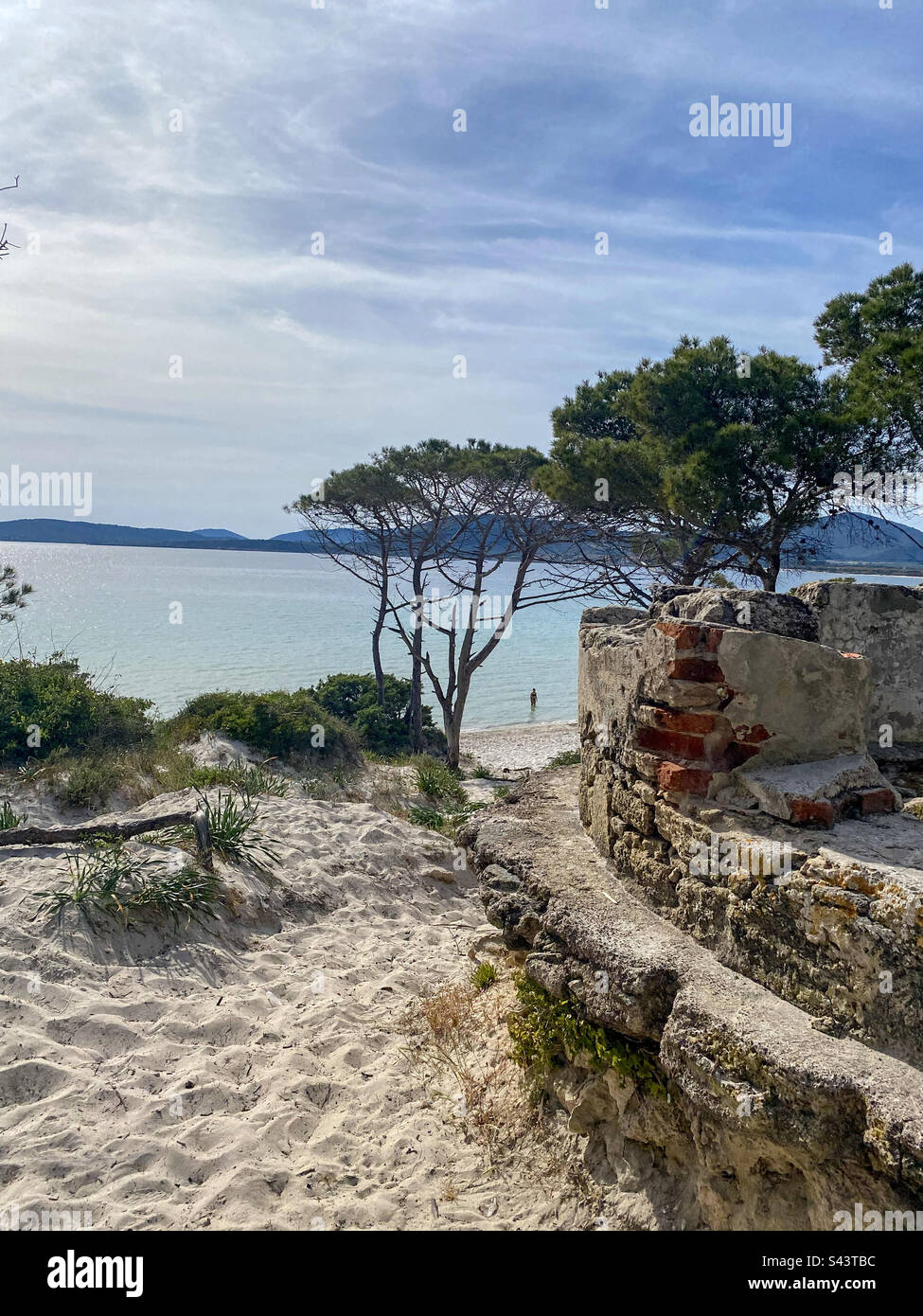 Ancienne plage en Sardaigne, Plage Alghero Maria Pia Banque D'Images