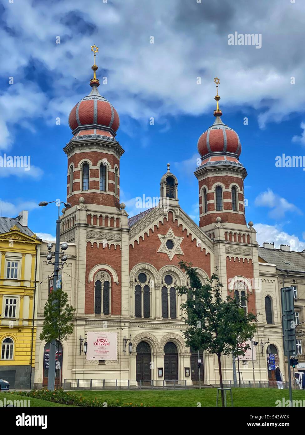 La Grande Synagogue de Pilsen construite au 19th siècle, République tchèque. Banque D'Images