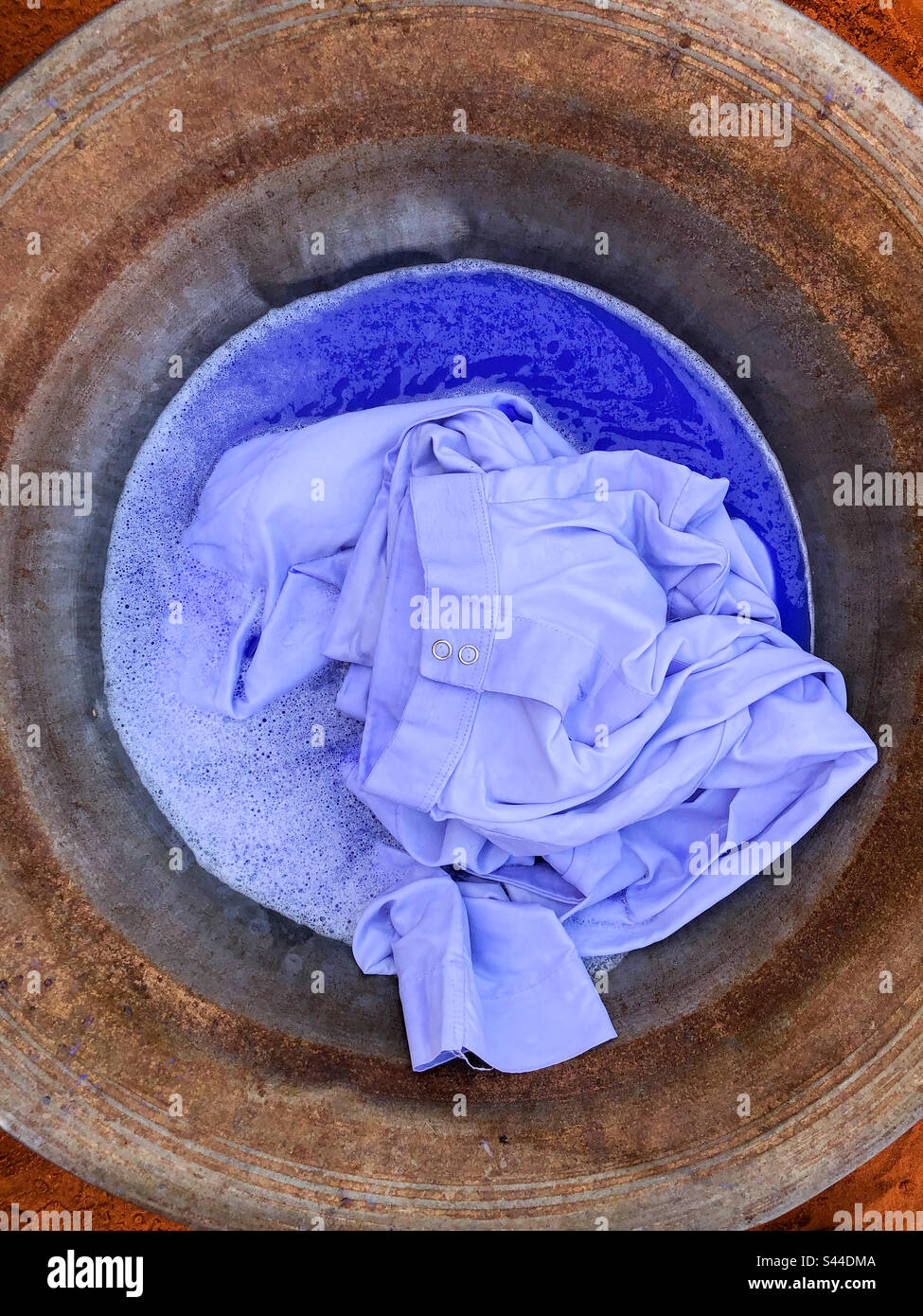 La lessive traditionnelle au Soudan Banque D'Images