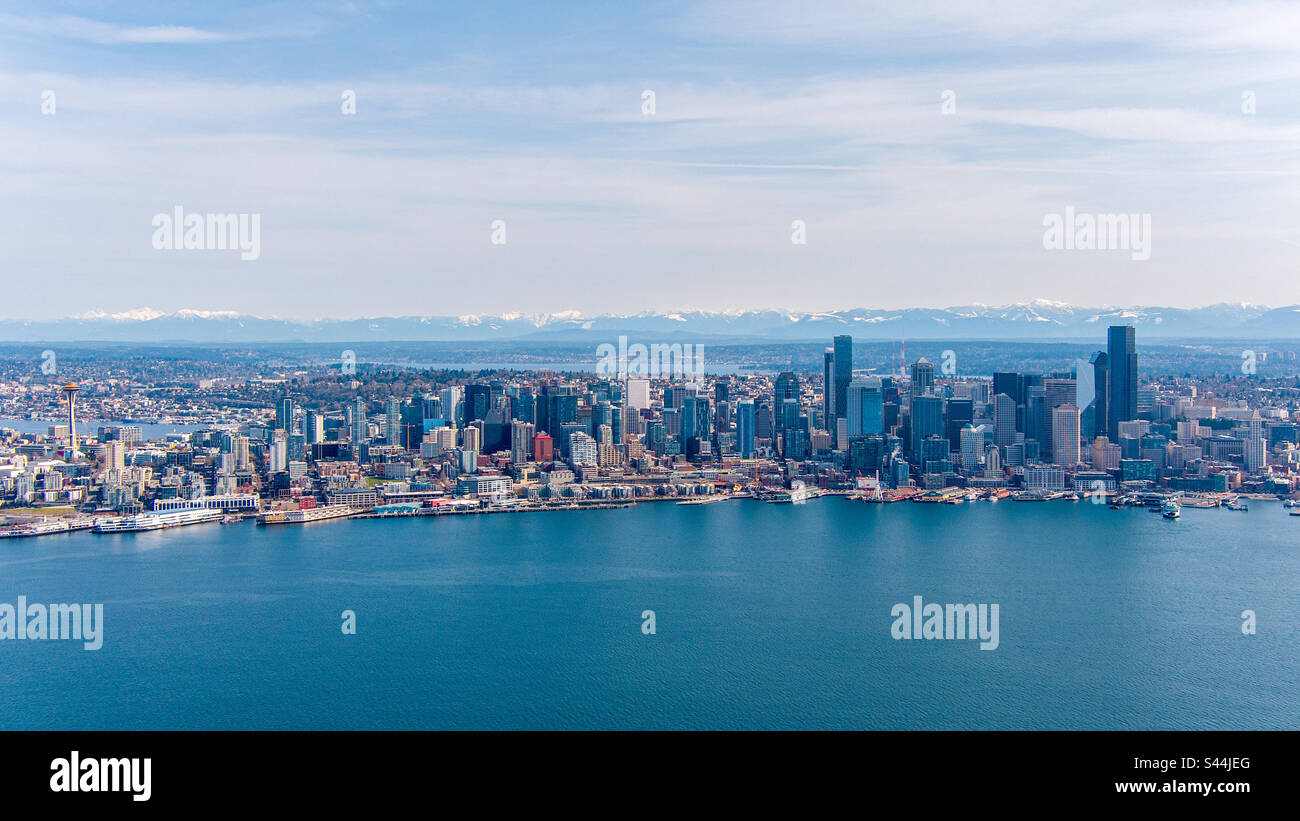 Vue aérienne de Seattle, Washington Banque D'Images