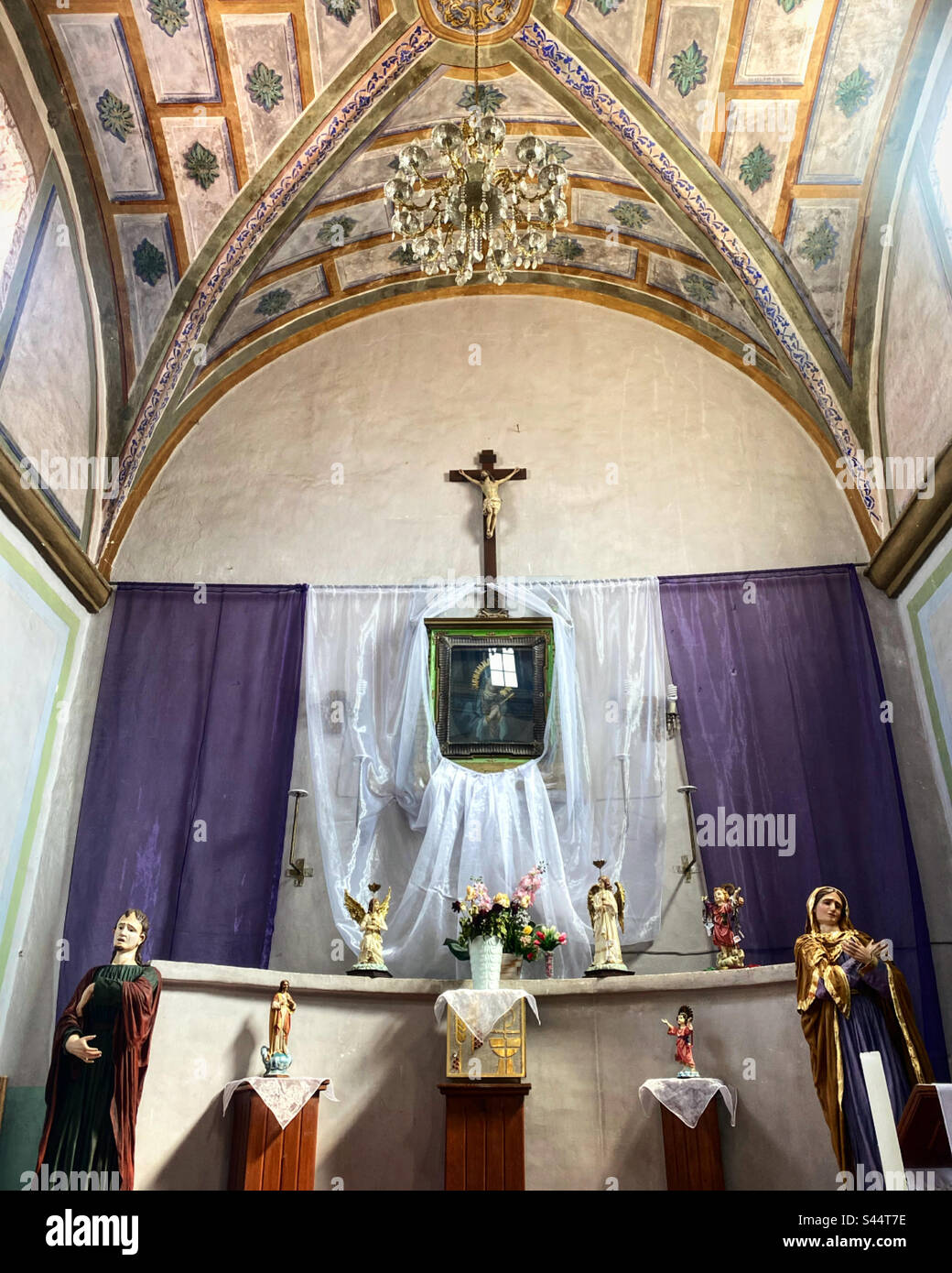 L'autel principal du Nuestra Señora de los Dolores à Toliman, Queretaro, Mexique Banque D'Images
