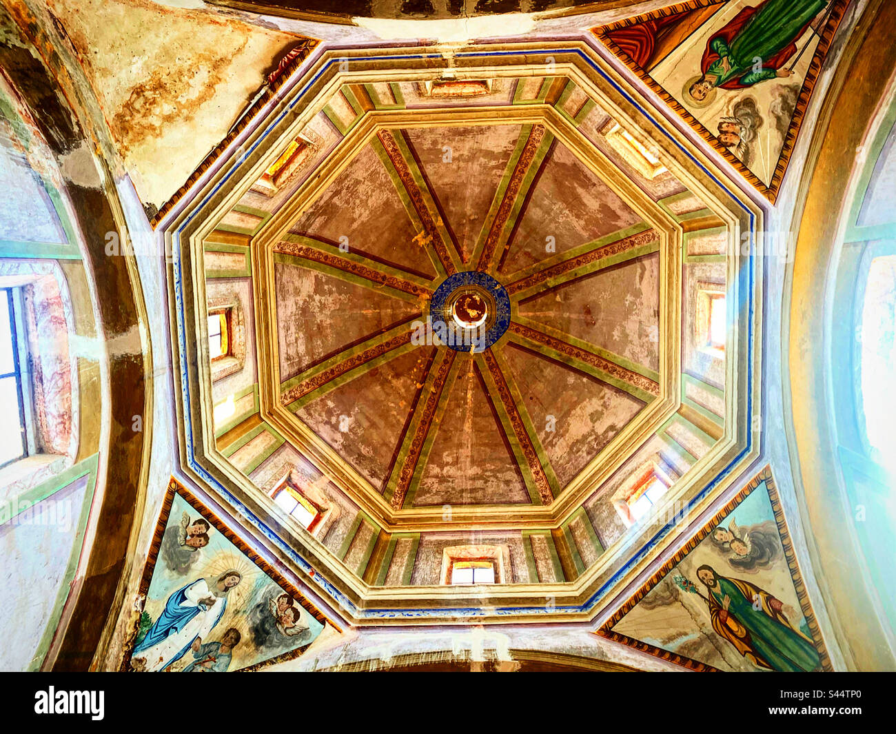 Le dôme de l'église de Nuestra Señora de los Dolores à Toliman, Queretaro, Mexique Banque D'Images