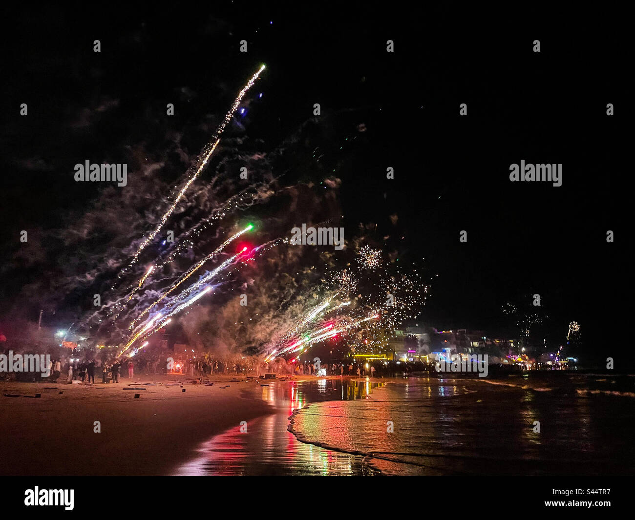 Fête du nouvel an sur la plage Banque D'Images
