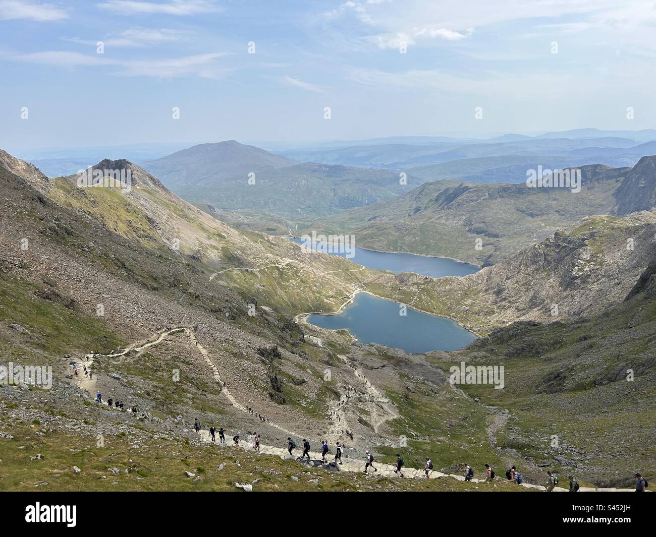 Mont Snowdon, parc national de Snowdonia, pays de Galles du Nord. An Wyddfa, Eryri. - Image de stock capturée avec un smartphone