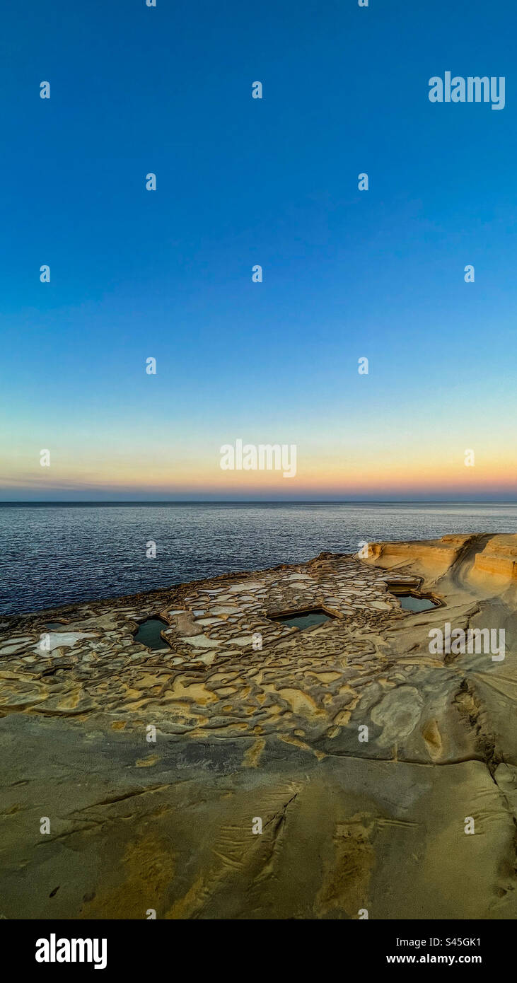 Marais salants à Gozo Malte - Image de stock capturée avec un smartphone