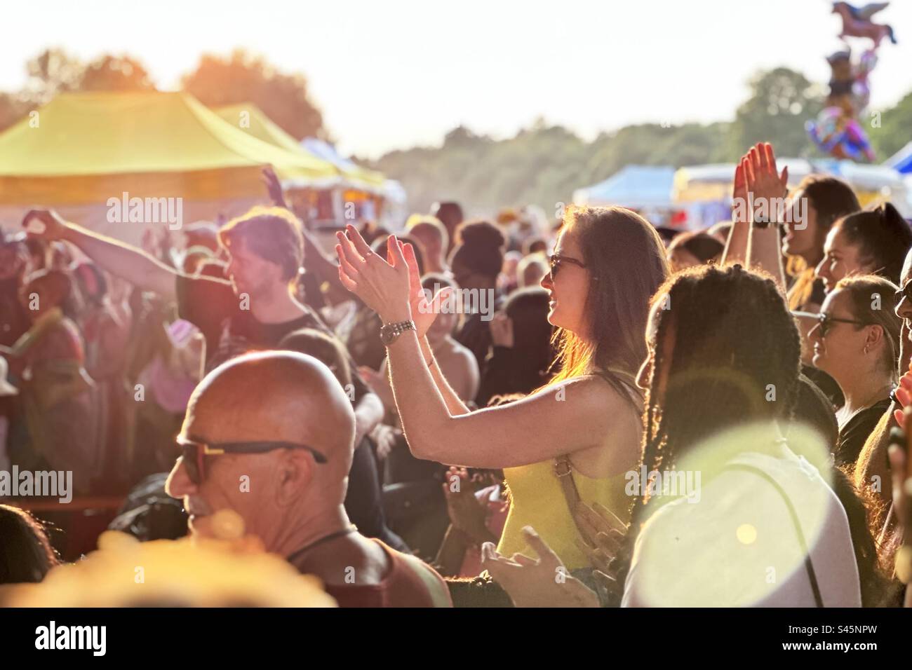 Fans de festivals de musique Banque D'Images