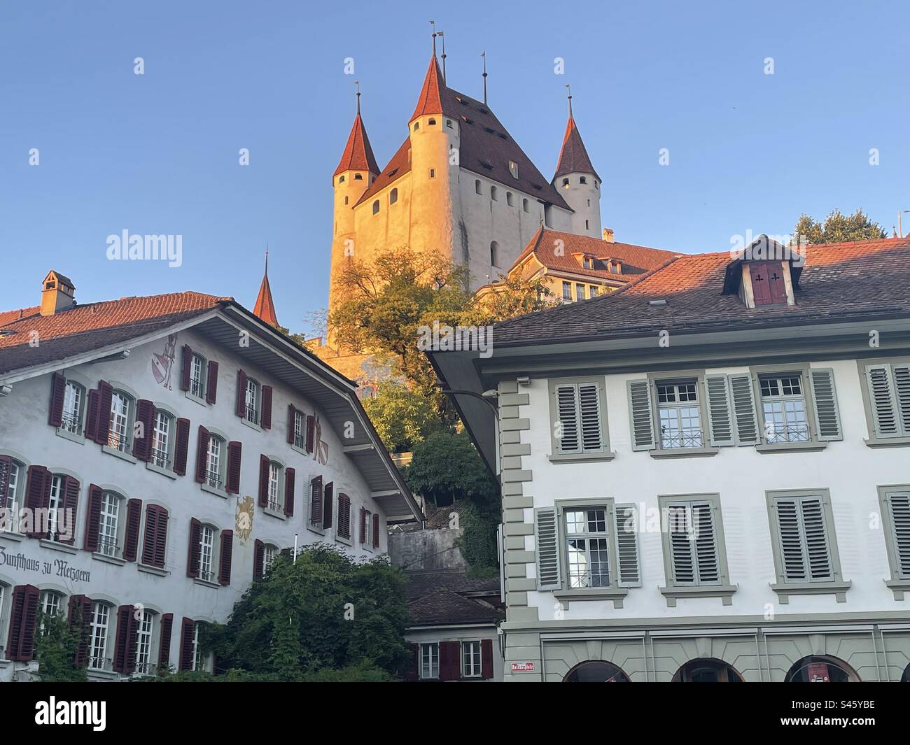 Château de Thun au-dessus de la vieille ville, Suisse Banque D'Images