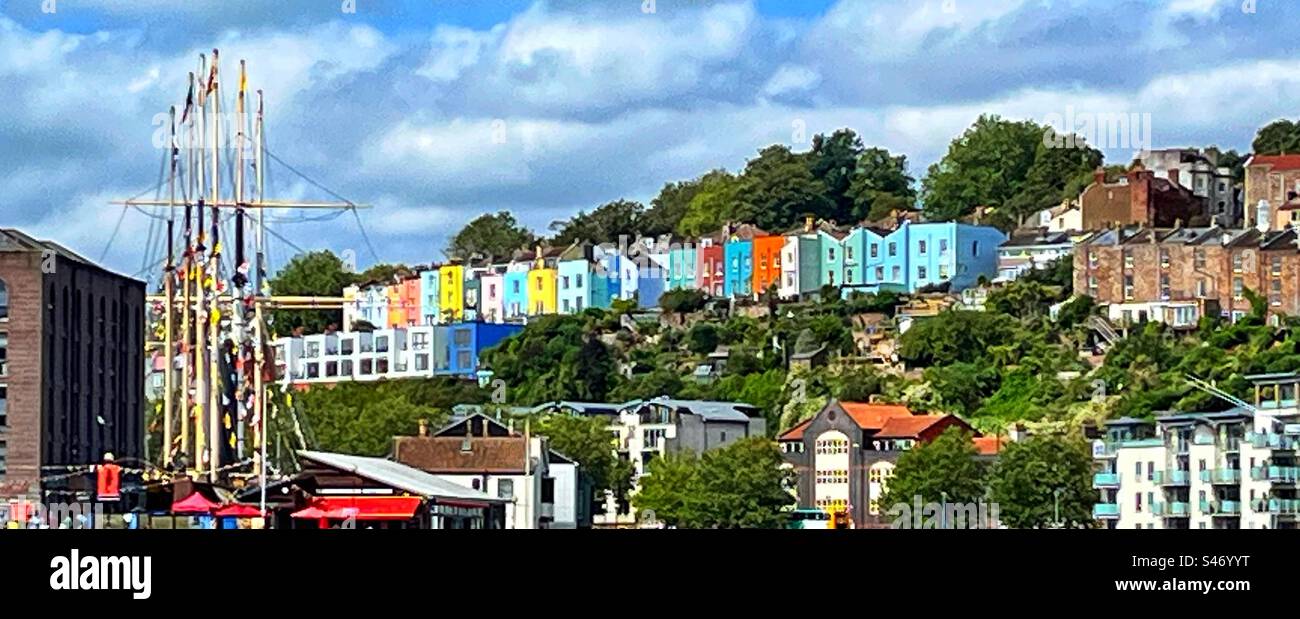 Maisons colorées de Bristol - Image de stock capturée avec un smartphone