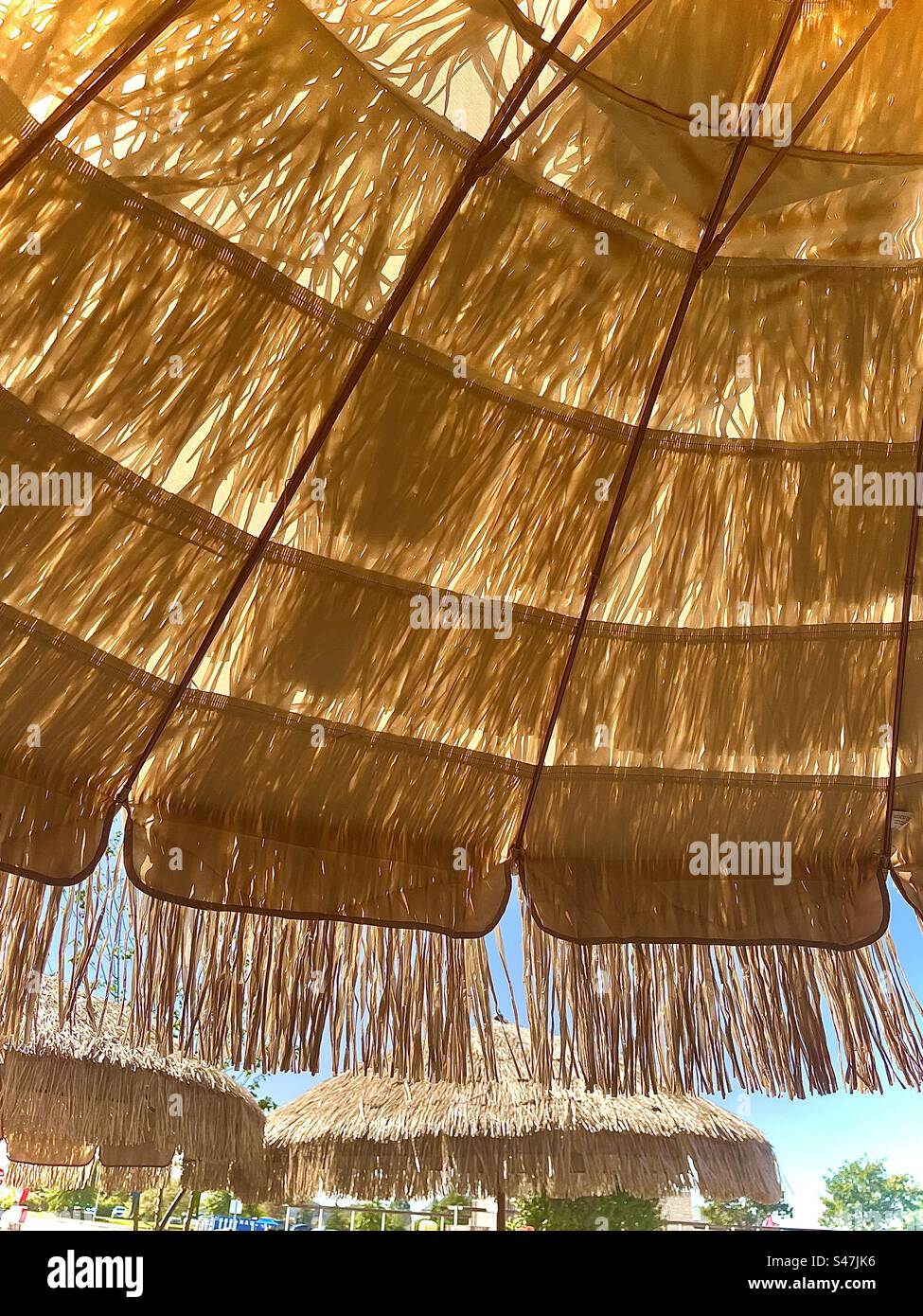 Parapluie de toit de chaume Banque D'Images