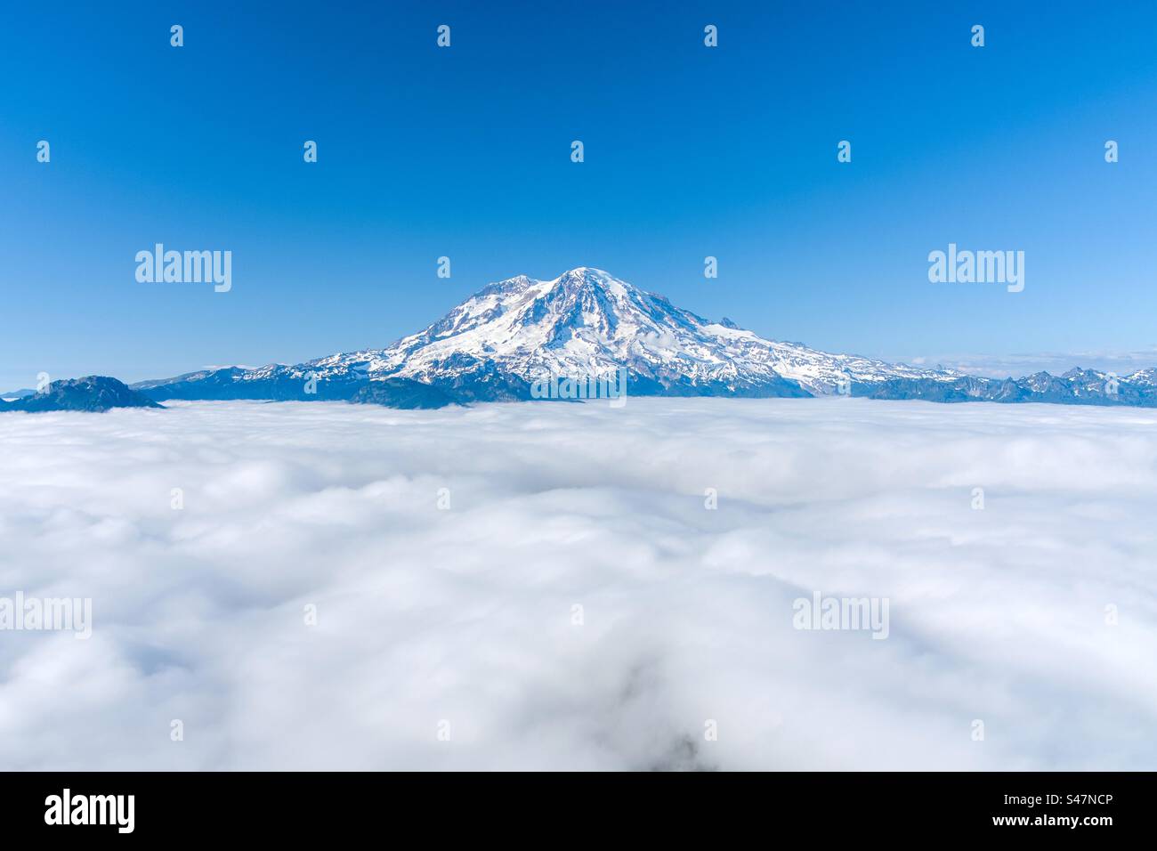 Mont Rainier au-dessus des nuages Banque D'Images