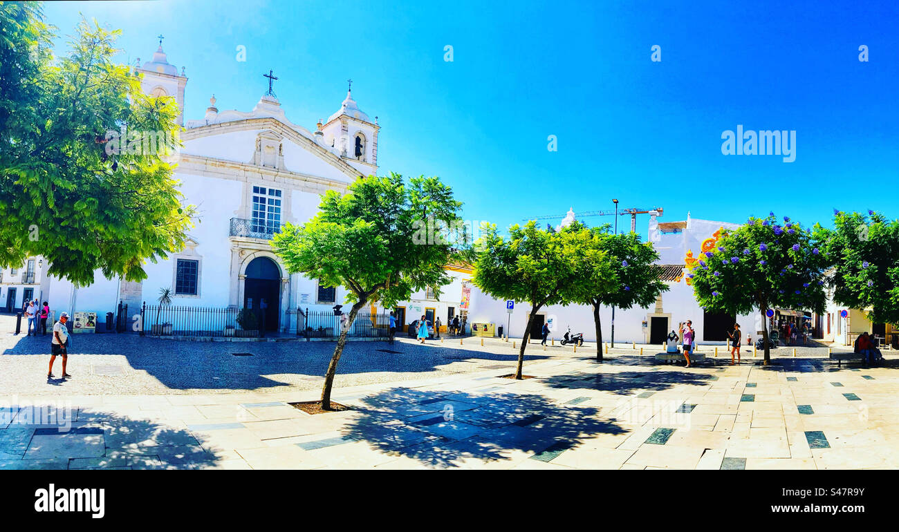 Igreja de Santa Maria de Lagos dans la vieille ville place Lagos Portugal dans l'Algarve Banque D'Images