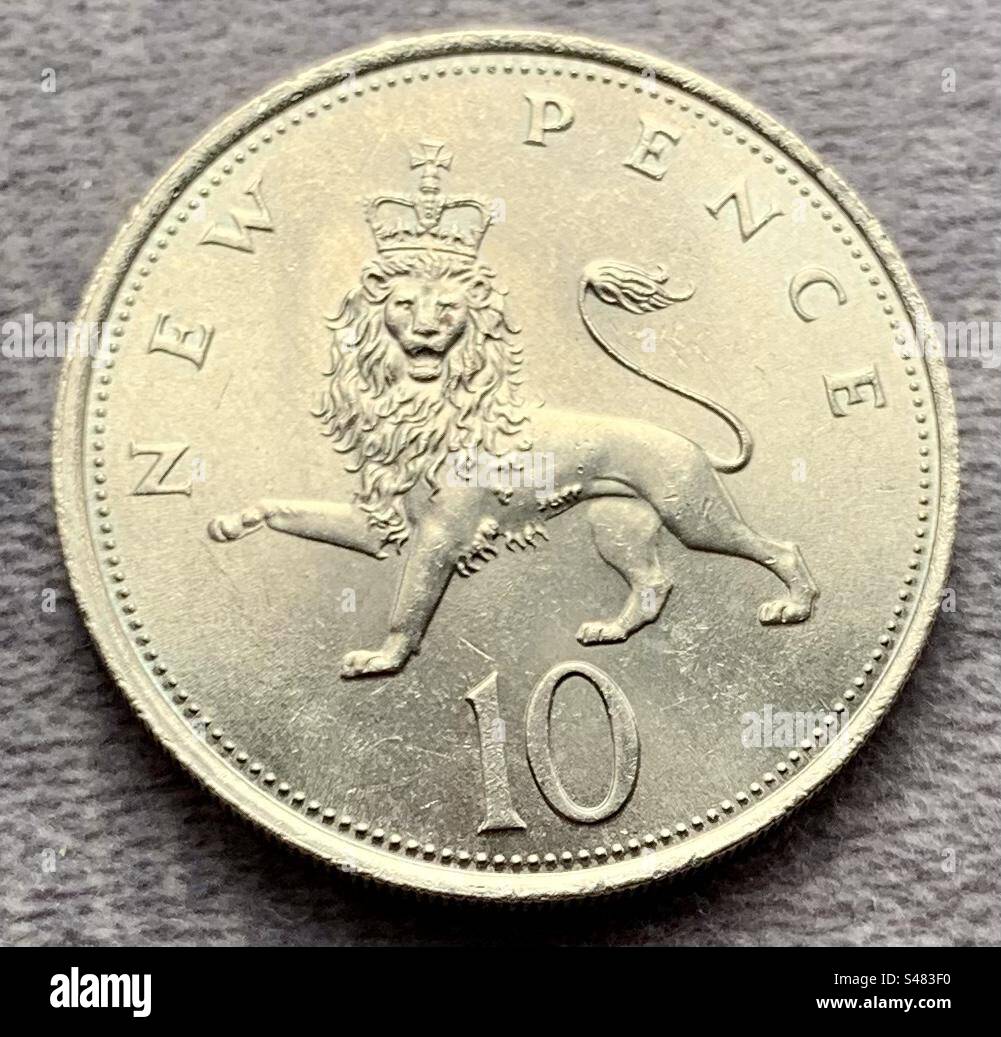 Pièce Lion passant 10p. - Image de stock capturée avec un smartphone