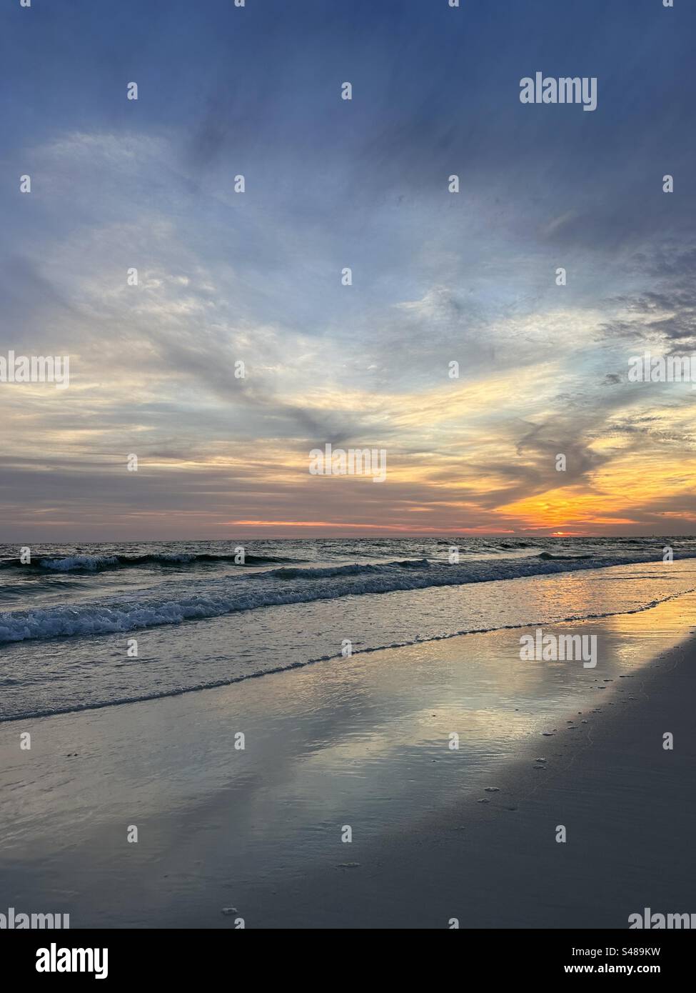 Miramar Beach, Floride coucher de soleil sur le golfe du Mexique Banque D'Images