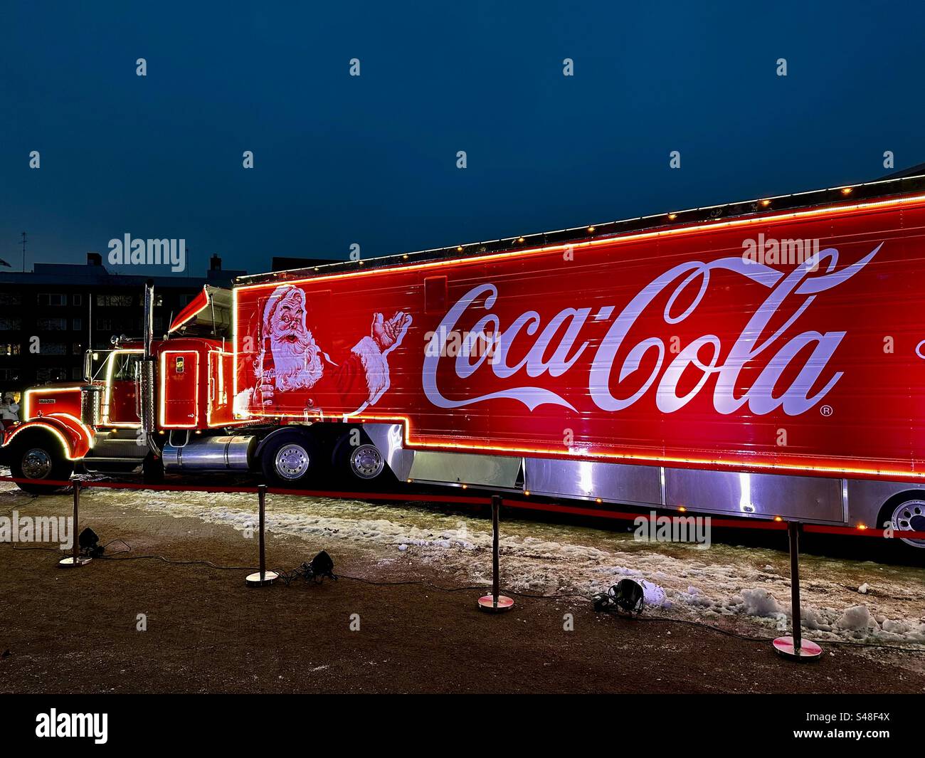 Camion de Noël Coca cola Banque D'Images