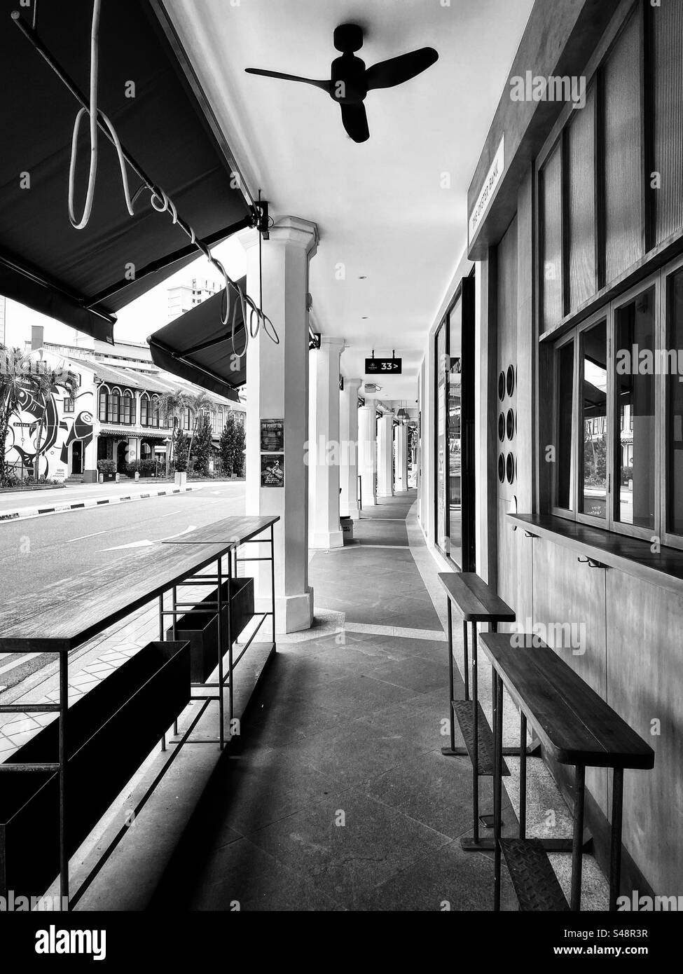 Passerelle dans Chinatown Singapour - Image de stock capturée avec un smartphone