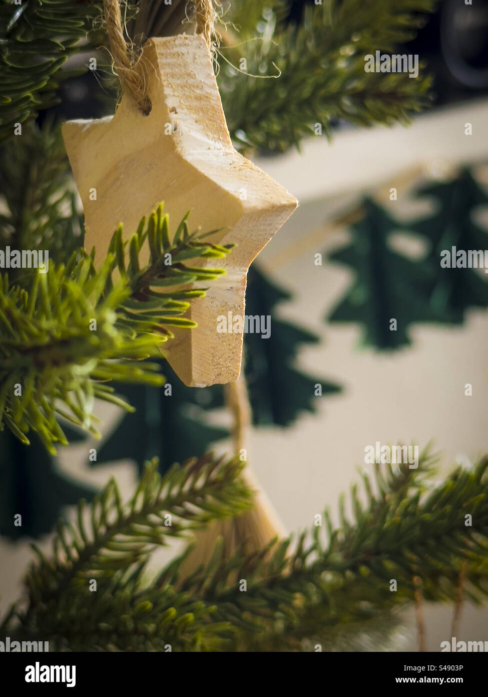 Décorations de sapin de Noël : Phillip Roberts Banque D'Images