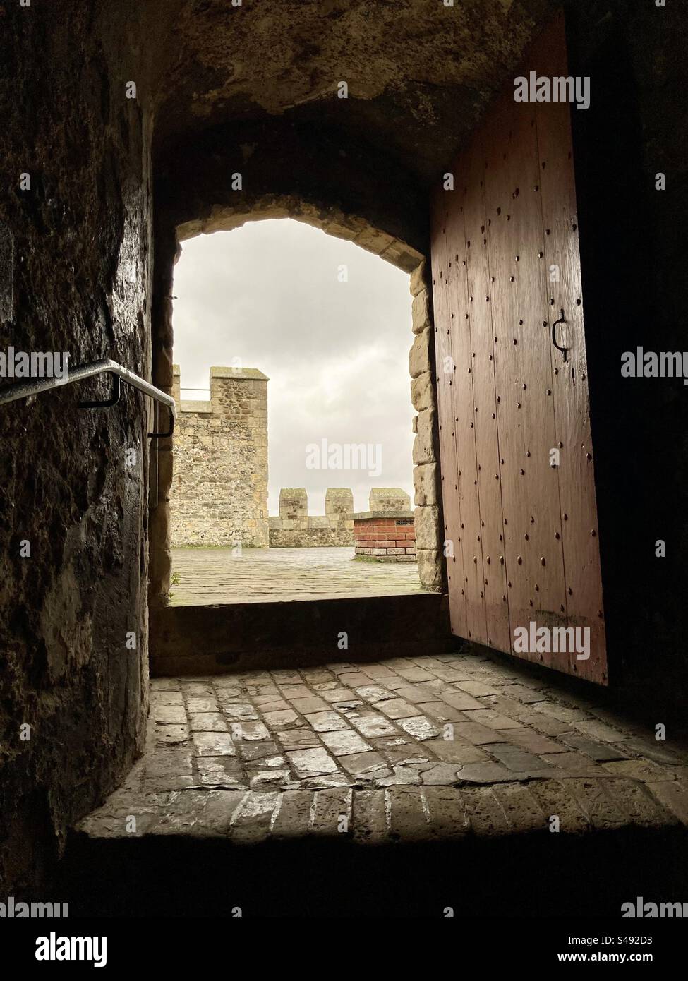 Vue sur le toit du château de Douvres Banque D'Images