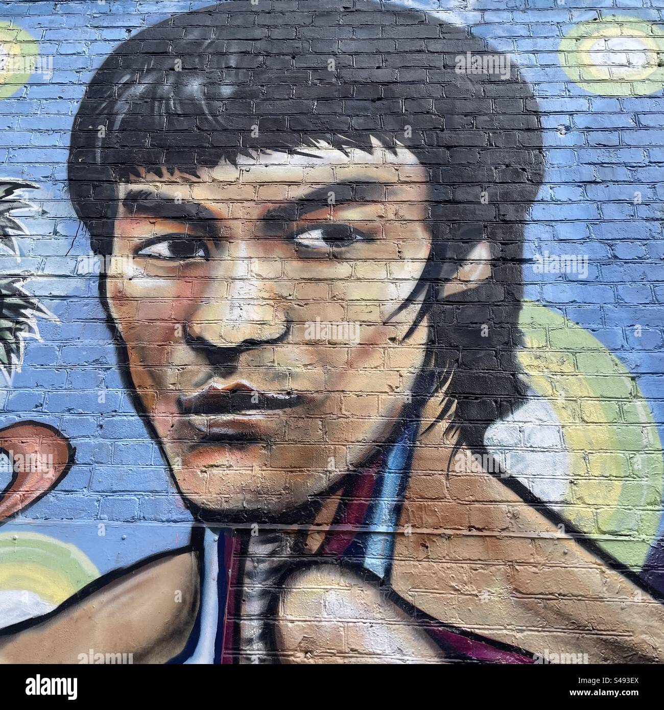Bruce Lee murale, Chinatown, San Francisco, Californie, États-Unis - Image de stock capturée avec un smartphone