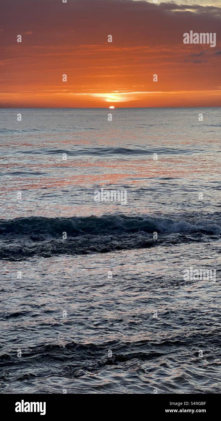 Un coucher de soleil à Porto Rico, Rincon Beach 2024 Banque D'Images