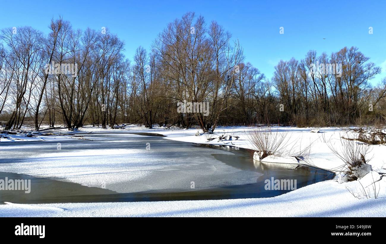 Paysage d'hiver en Europe - Image de stock capturée avec un smartphone