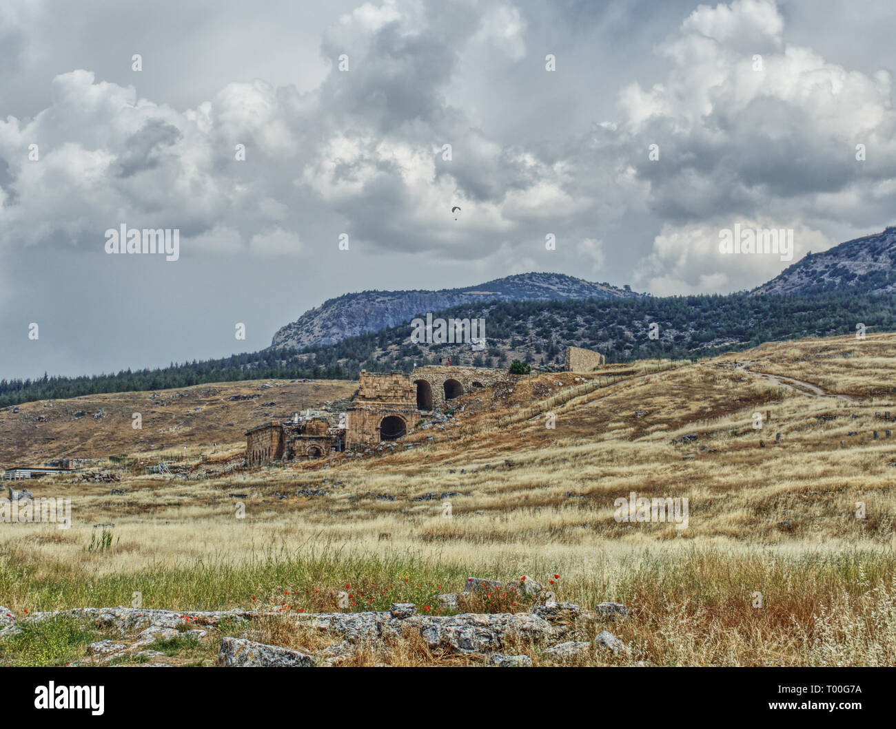 L'ancienne ville de Hiérapolis à Pamukkale, Turquie Banque D'Images