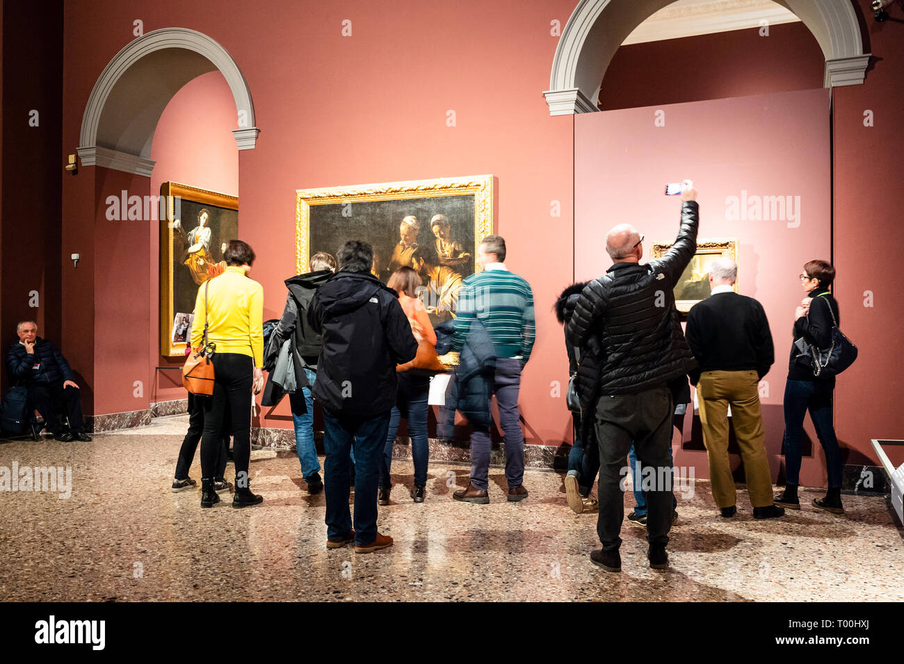 MILAN, ITALIE - 24 février 2019 : photographies touristiques photos de Pinacoteca di Brera (Pinacothèque de Brera) à Milan. La Brera est national photo gall Banque D'Images
