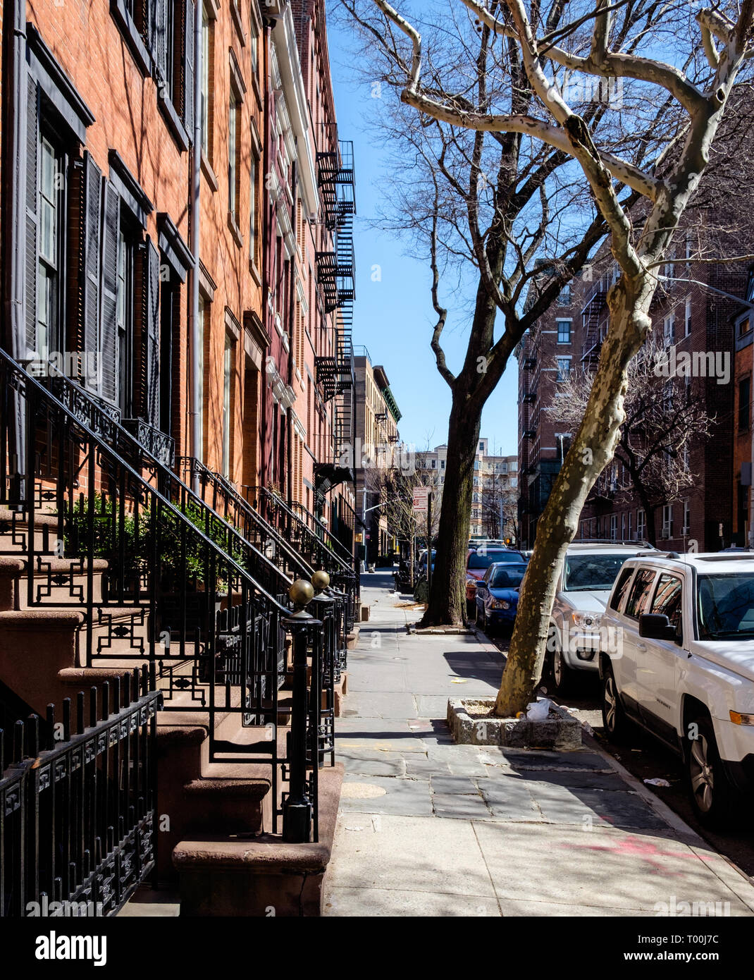 Appartements Brownstone à Greenwich Village, le quartier, la ville de New York. 18 mars, 2018 Banque D'Images