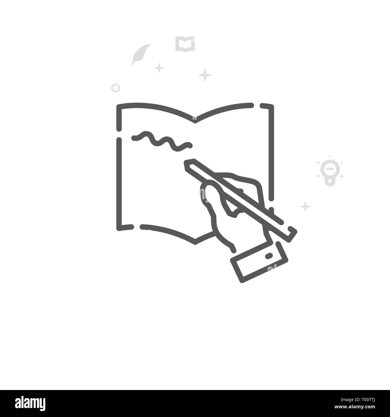 L'écriture manuscrite, main tenant l'icône de la ligne de stylo. L'écriture, des auteurs et des livres Symbole, Pictogramme, signe. Résumé Contexte géométrique. Avc. modifiable Régler Li Banque D'Images L'écriture manuscrite, main tenant l'icône de la ligne de stylo. L'écriture, des auteurs et des livres Symbole, Pictogramme, signe. Résumé Contexte géométrique. Avc. modifiable Régler Li Banque D'Images