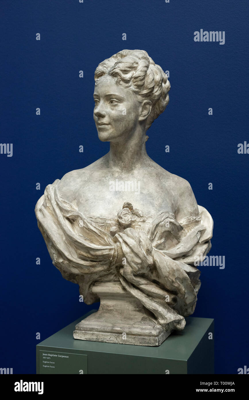Copenhague. Le Danemark. Buste d'Eugénie Fiocre (1845-1908), ca. 1869, par Jean Baptiste Carpeaux (1827-1875). Ny Carlsberg Glyptotek. Banque D'Images
