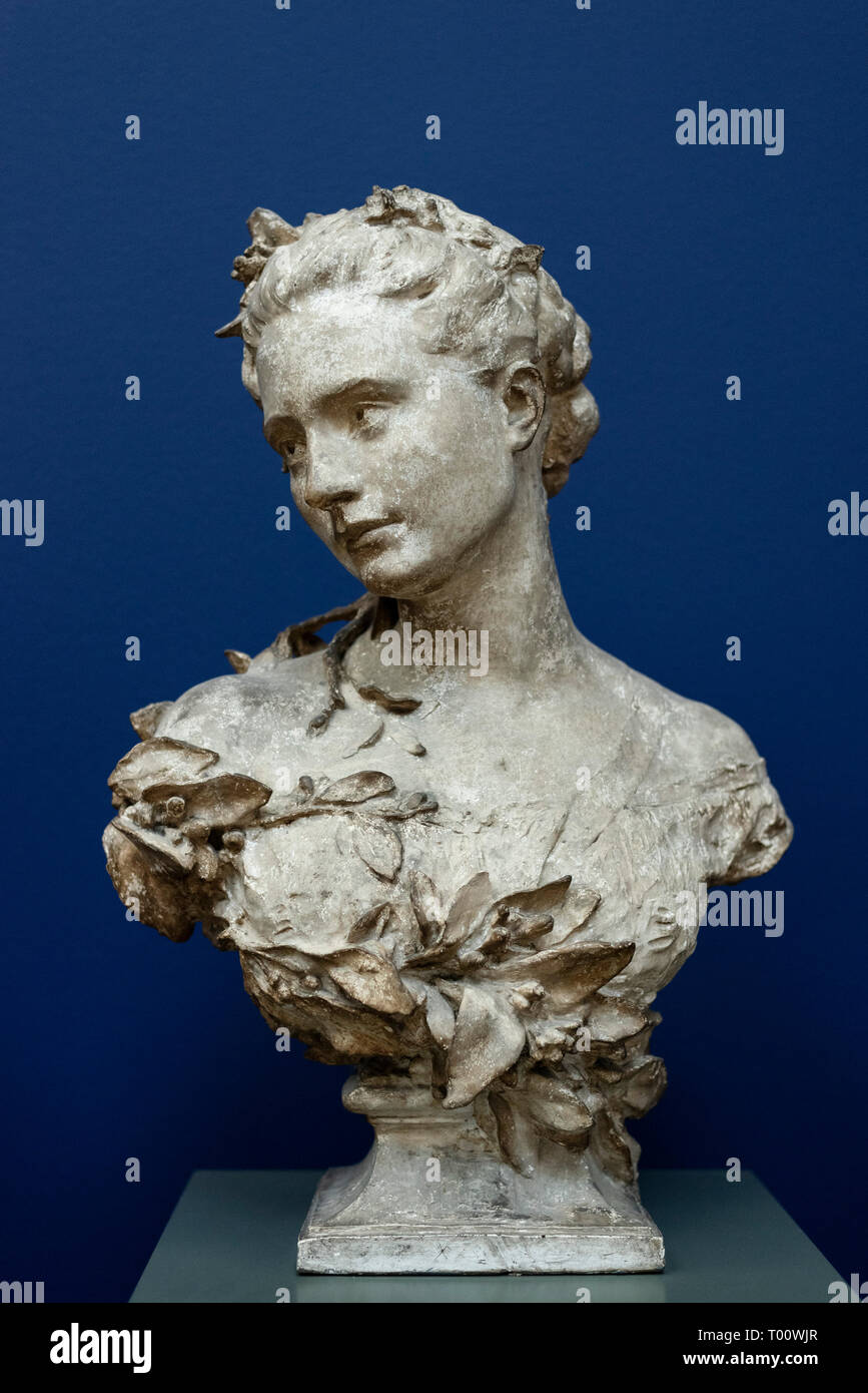 Copenhague. Le Danemark. Buste d'Amélie de Montfort (1847-1908), 1869, par Jean Baptiste Carpeaux (1827-1875). Ny Carlsberg Glyptotek. Banque D'Images