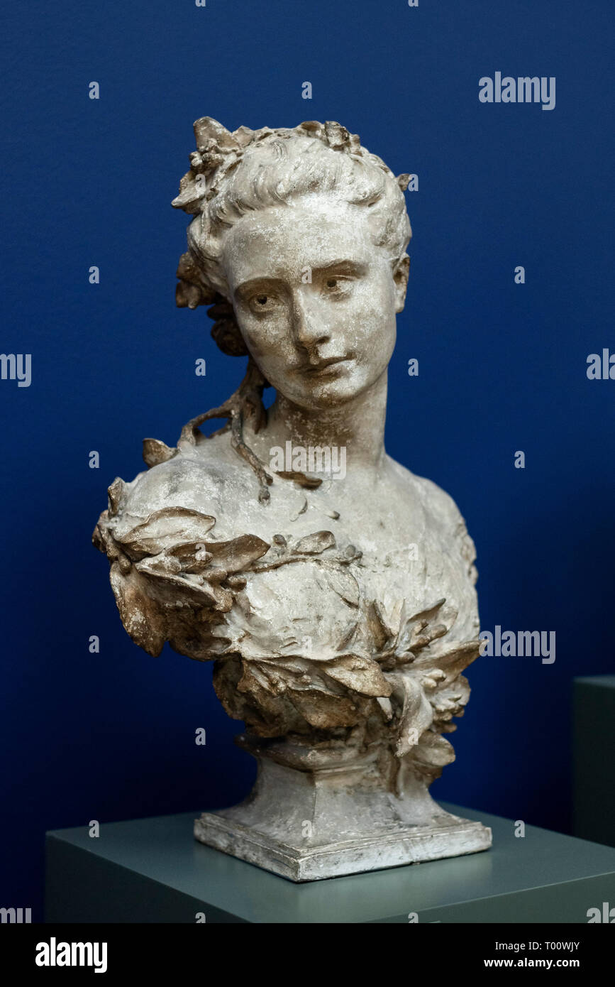 Copenhague. Le Danemark. Buste d'Amélie de Montfort (1847-1908), 1869, par Jean Baptiste Carpeaux (1827-1875). Ny Carlsberg Glyptotek. Banque D'Images