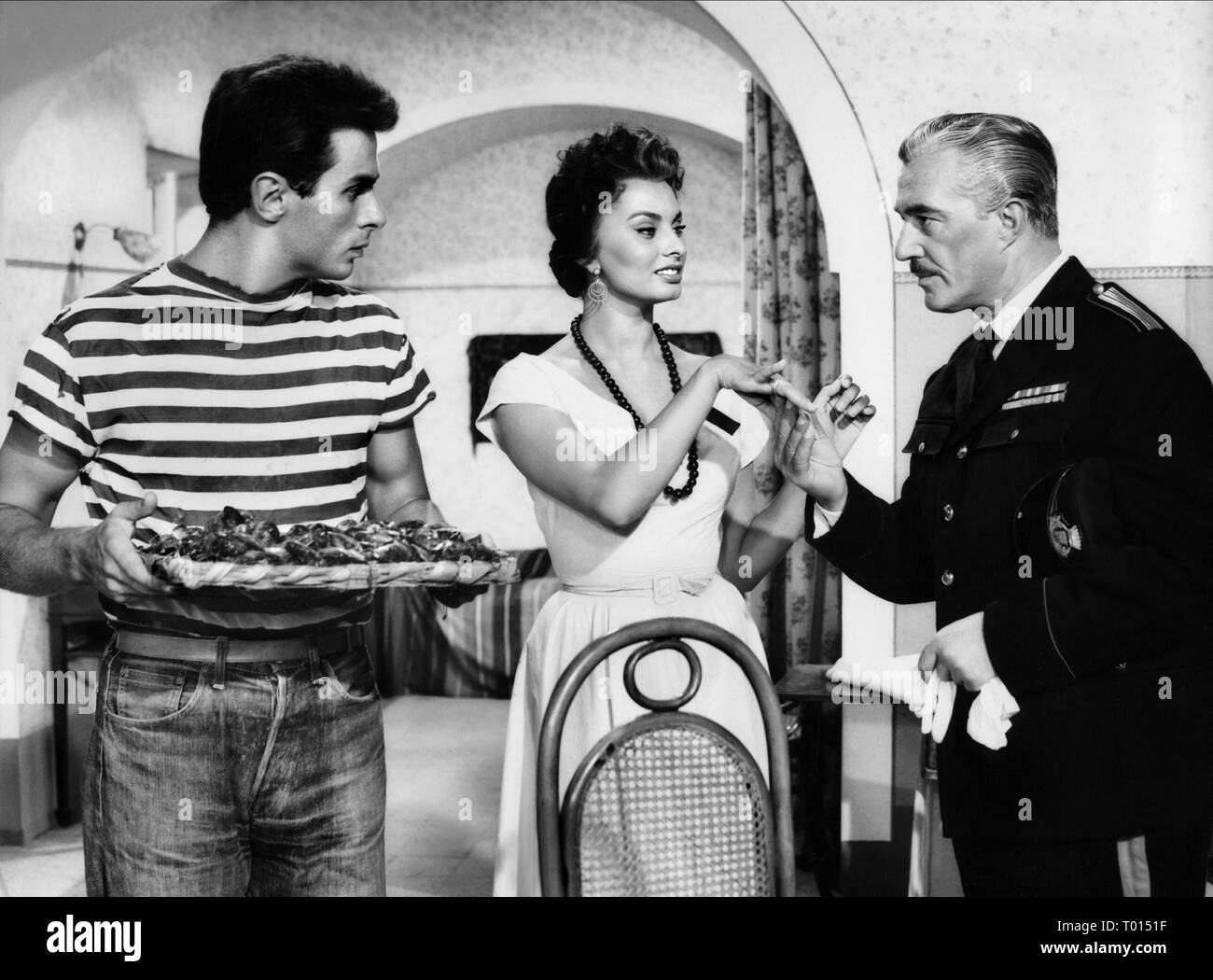 ANTONIO CIFARIELLO, SOPHIA LOREN, Vittorio de Sica, scandale à Sorrento, 1955 Banque D'Images