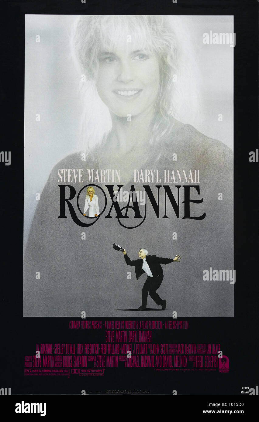 STEVE MARTIN, Daryl Hannah affiche, Roxanne, 1987 Banque D'Images