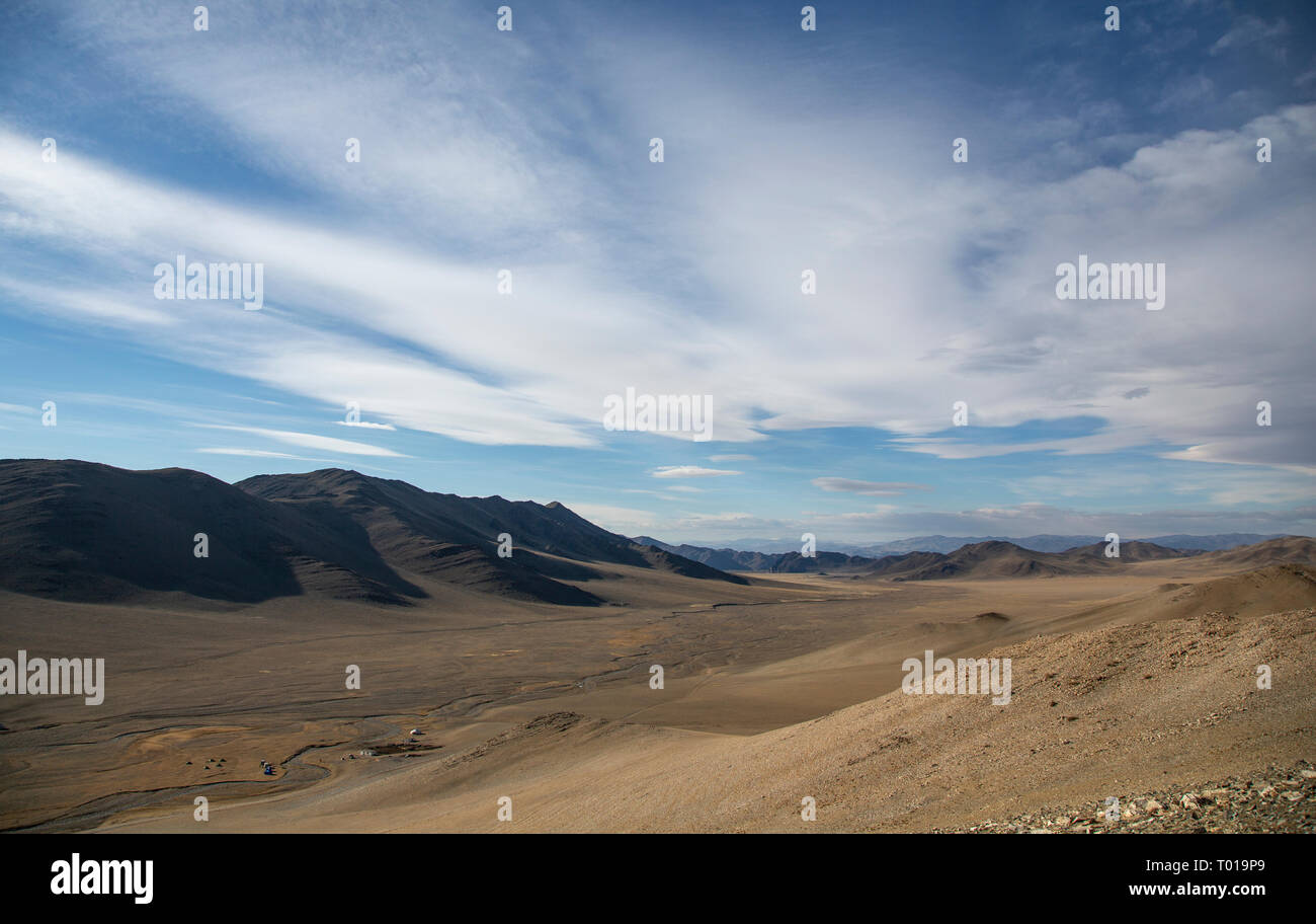 Paysage désertique de l'ouest de la Mongolie Banque D'Images