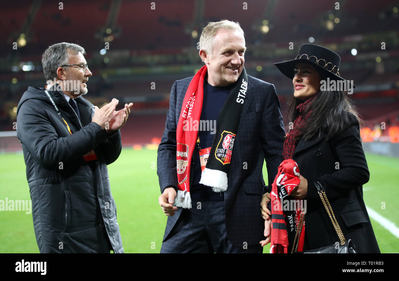 François Henri-Pinault et Salma Hayek réagir après le coup de sifflet final Banque D'Images