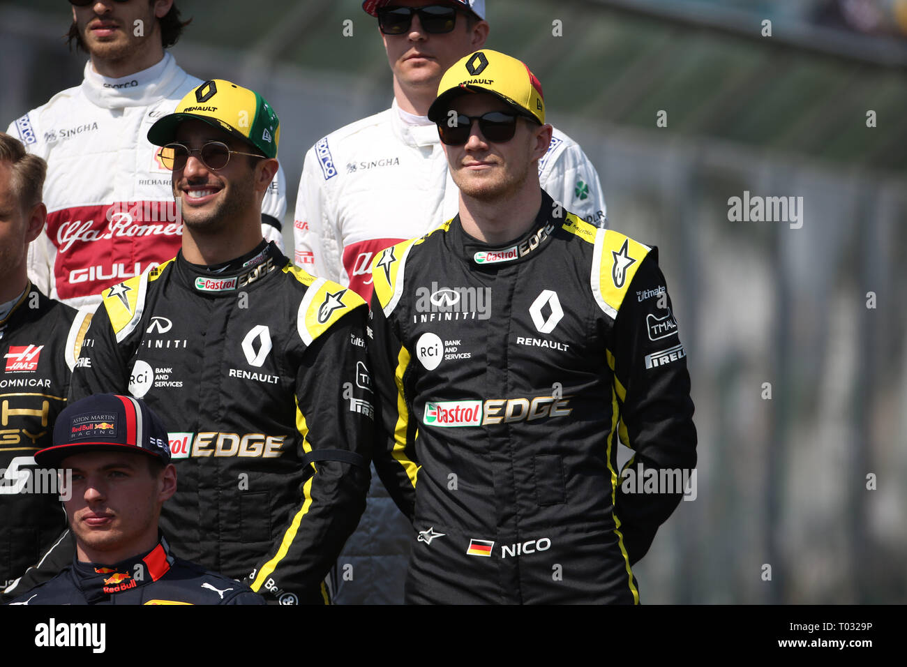 &# Xa9 ; Photo4 / LaPresse 17/03/2019 Melbourne, Australie Le Sport Grand Prix de Formule 1 l'Australie 2019 Dans le pic : Daniel Ricciardo (AUS) Renault Sport F1 Team R19 et Nico Hülkenberg (GER) Renault Sport F1 Team R19 Banque D'Images