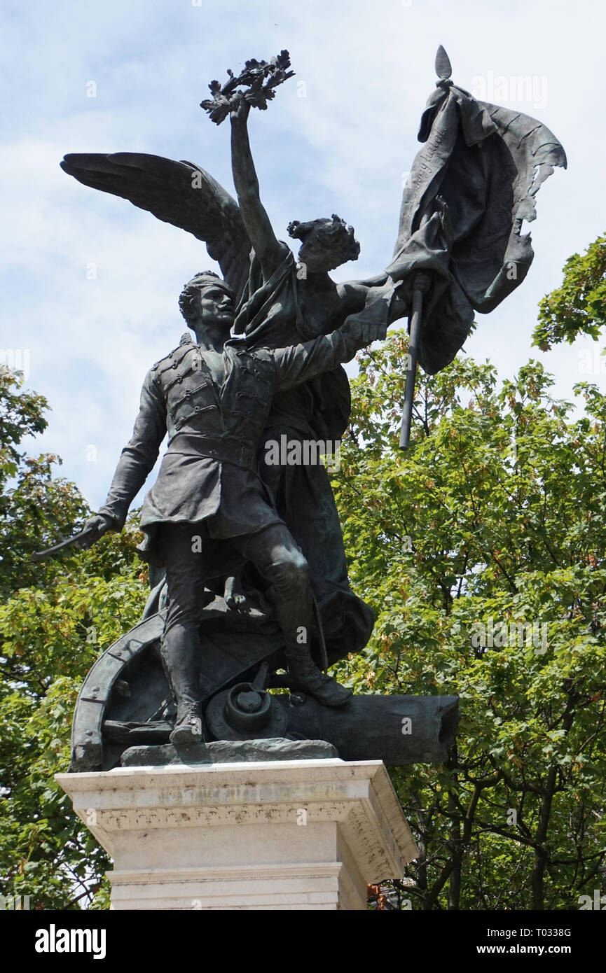 Monument à Vérifiez la Statue Hazaert Budapest, Hongrie Banque D'Images