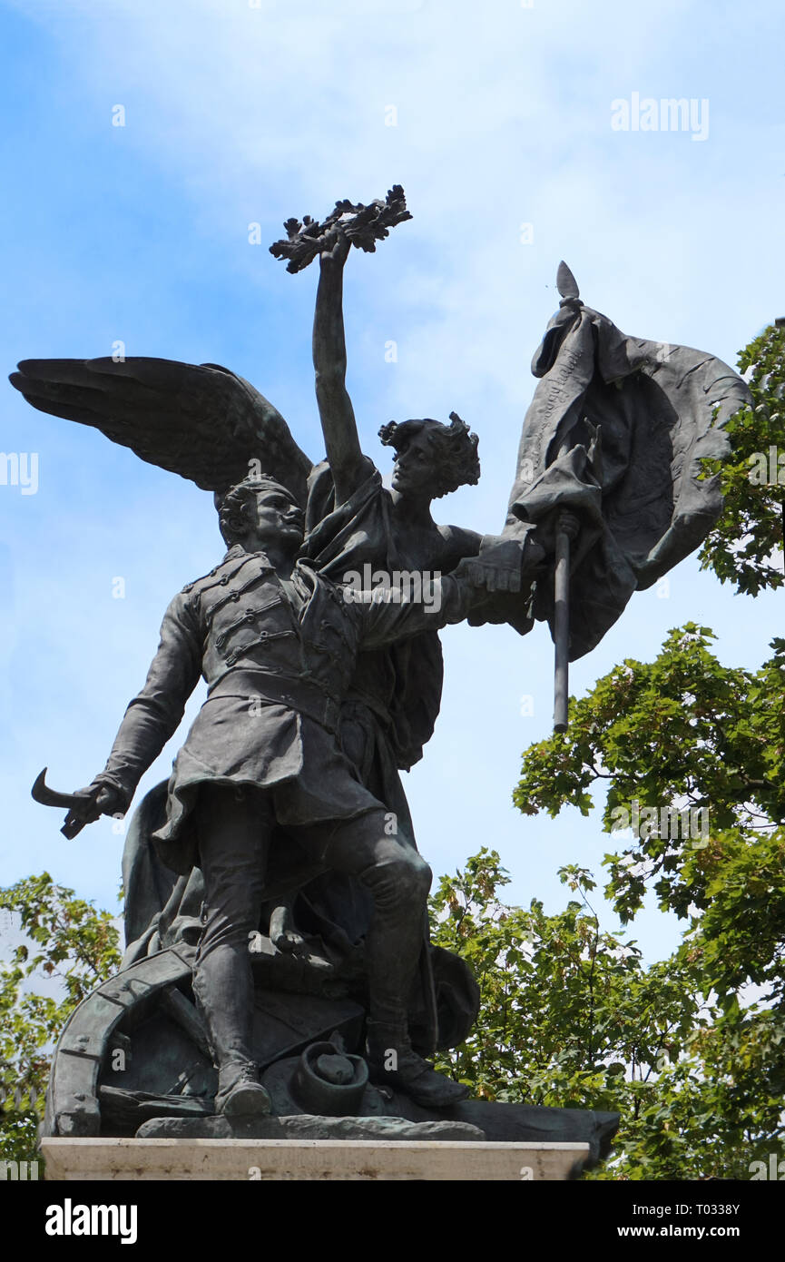 Monument à Vérifiez Hazaert Statue près de Budapest, Hongrie Banque D'Images