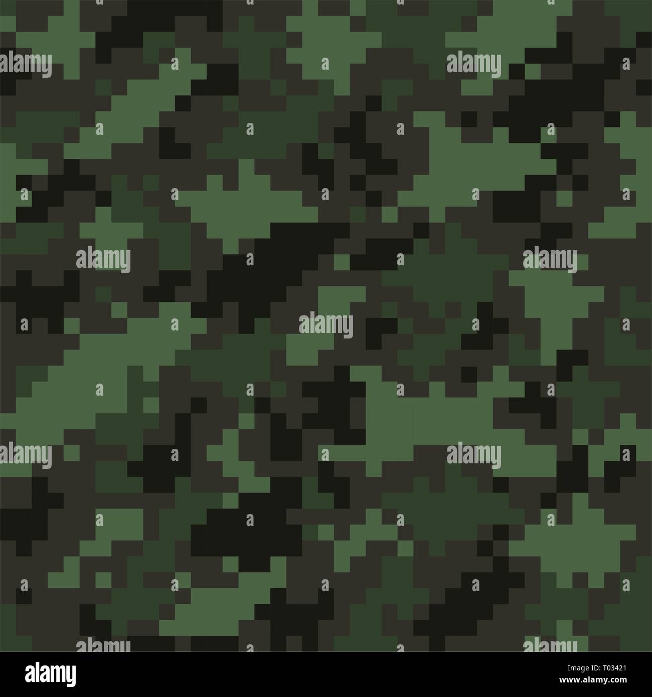 Texture pixélisé de camouflage militaire modèle transparent en couleurs classiques style vêtements camo masquage Illustration de Vecteur