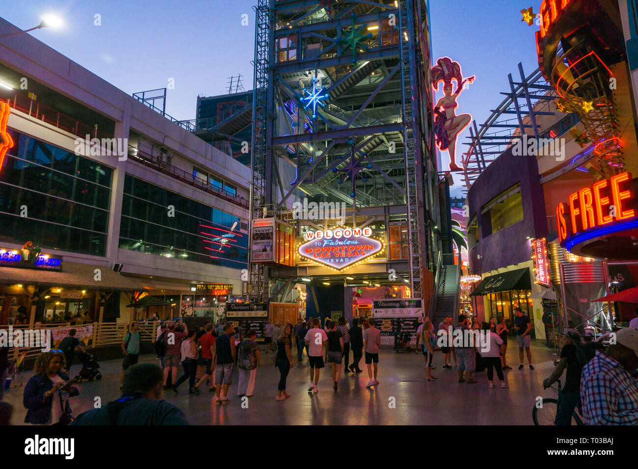 Néons vieux de Las Vegas ou le centre-ville de Las Vegas (les mêmes) Banque D'Images