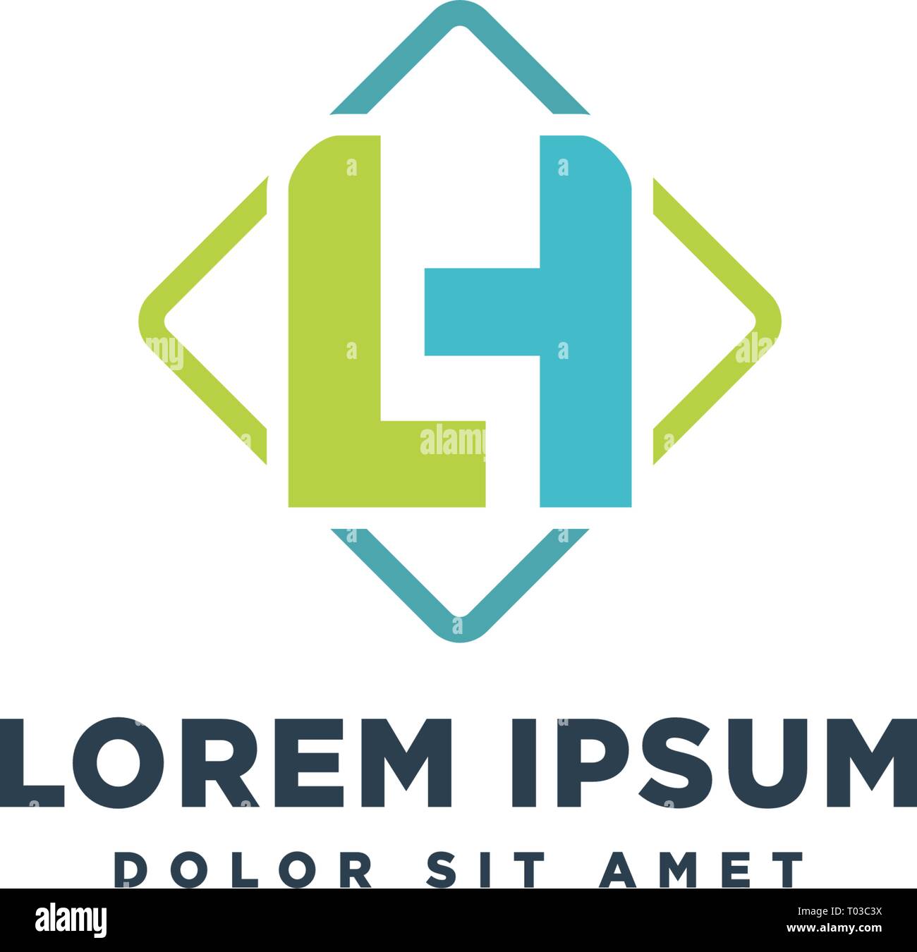 Logo design lh résumé lettre d'illustration vectorielle vecteur icône élément isolé - Illustration de Vecteur