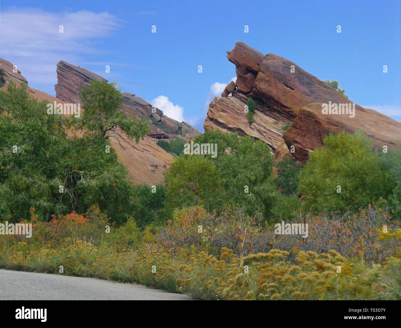 Amphithéâtre Red Rocks, Morrison, Colorado Banque D'Images