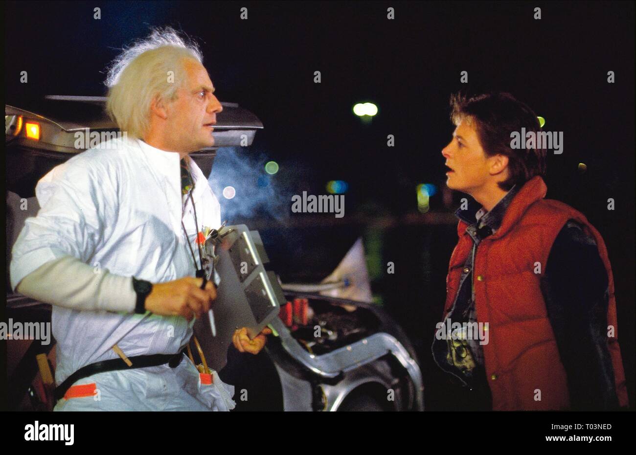 MICHAEL J. FOX, Christopher Lloyd, RETOUR VERS LE FUTUR, 1985 Banque D'Images