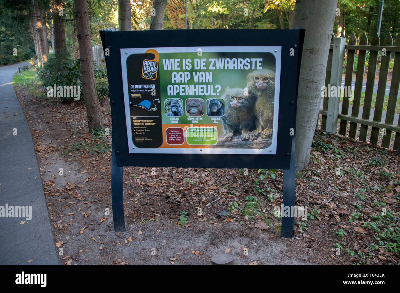 Le Billboard At Zoo Apenheul à Apeldoorn aux Pays-Bas 2018 Banque D'Images