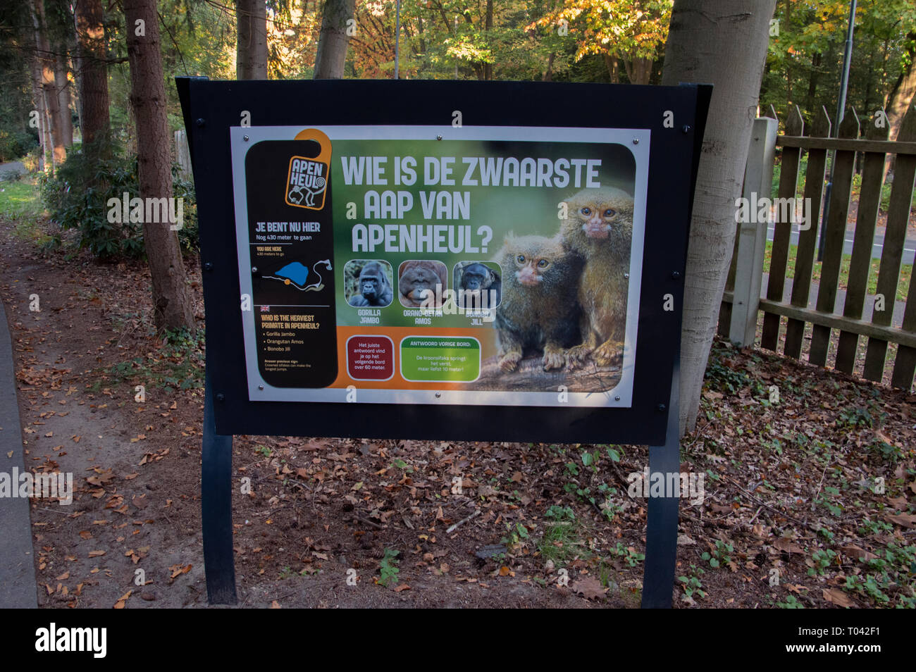Le Billboard At Zoo Apenheul à Apeldoorn aux Pays-Bas 2018 Banque D'Images