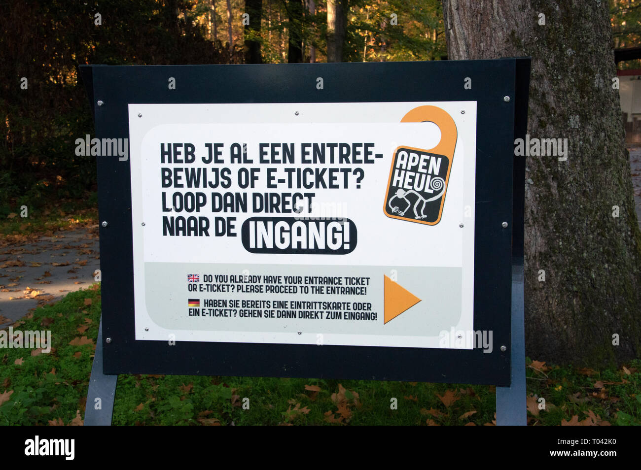 Le Billboard At Zoo Apenheul à Apeldoorn aux Pays-Bas 2018 Banque D'Images