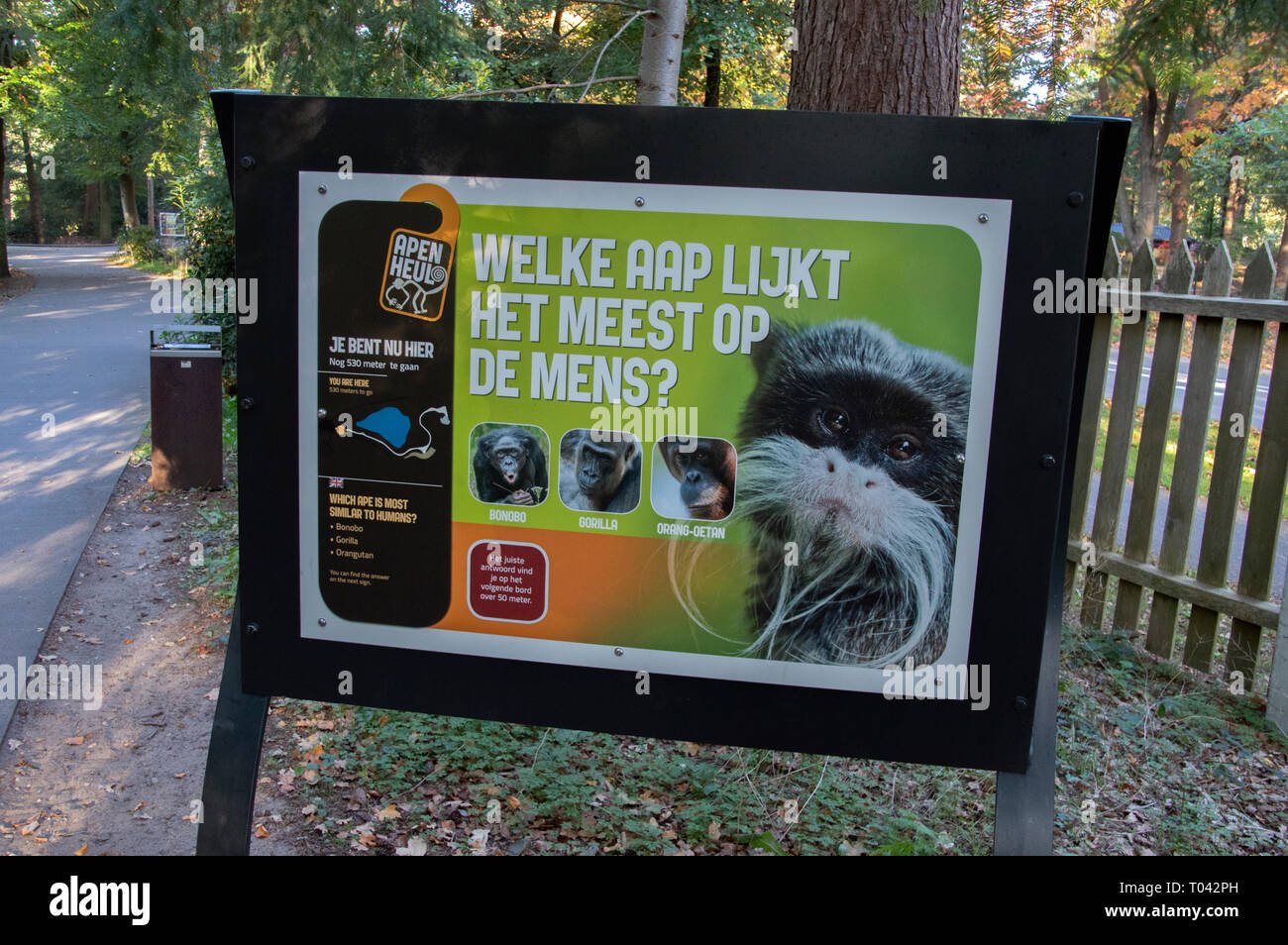 Le Billboard At Zoo Apenheul à Apeldoorn aux Pays-Bas 2018 Banque D'Images