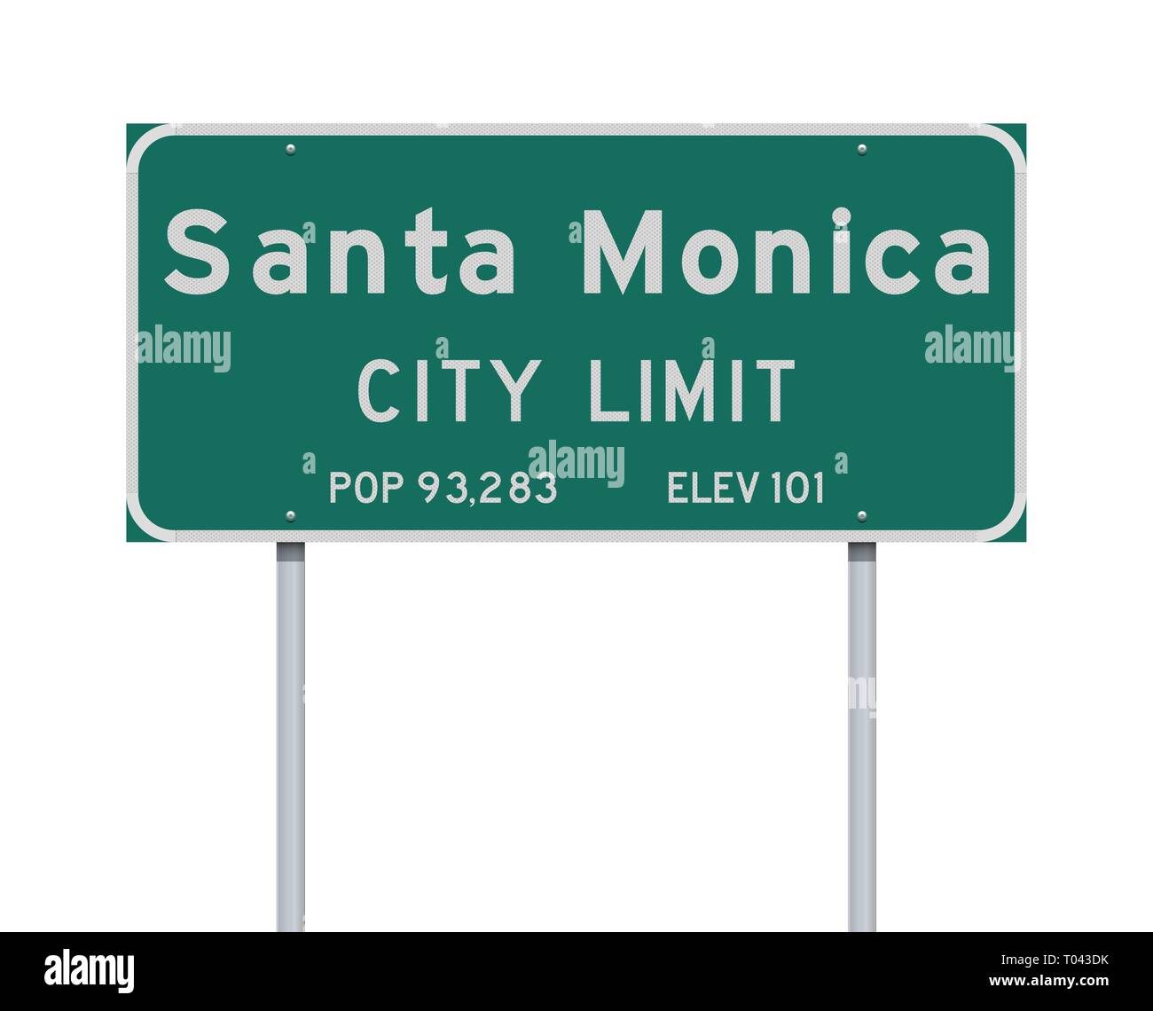 Vector illustration de la limite de la ville de Santa Monica panneau vert Illustration de Vecteur