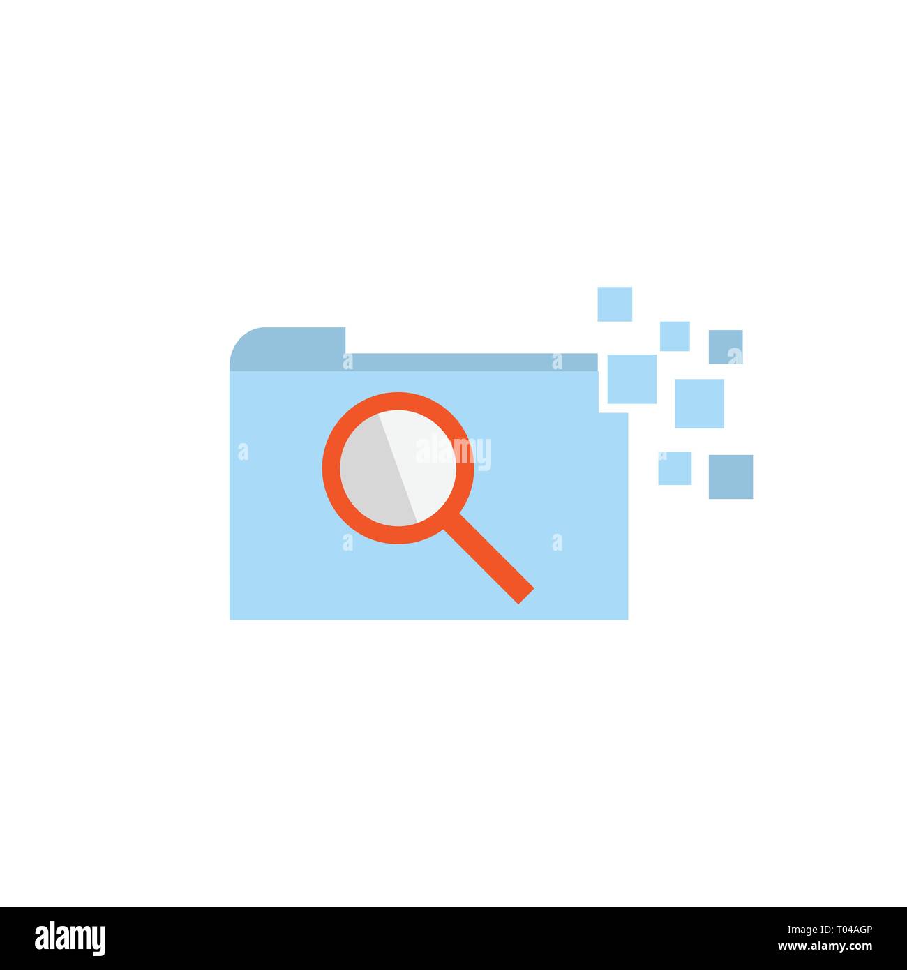 Dossier de fichier plat recherche de données vecteur icône Illustration de Vecteur