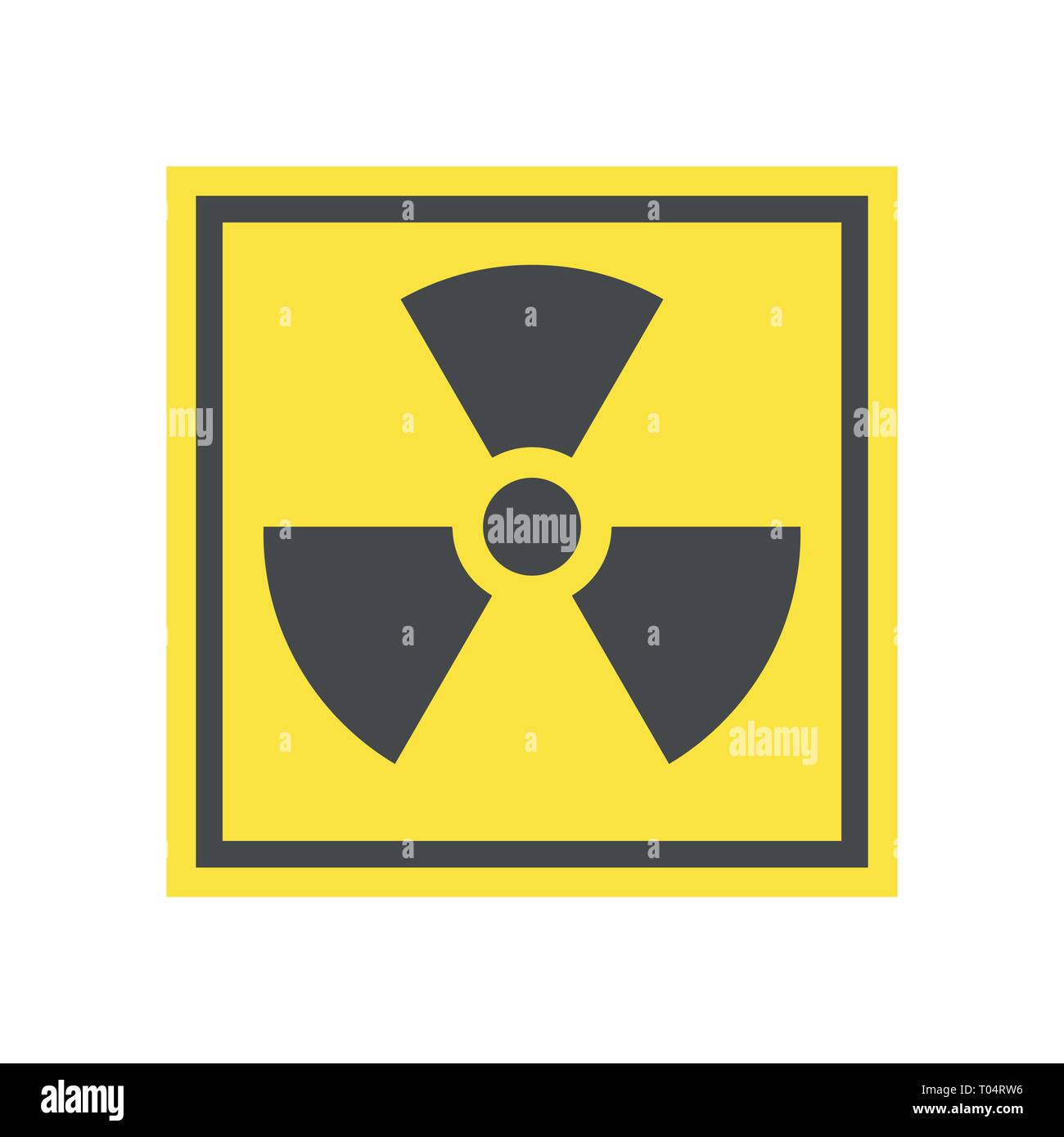 Avertissement radioactifs triangle jaune signe. Vecteur d'avertissement de radioactivité symbole. Illustration de Vecteur